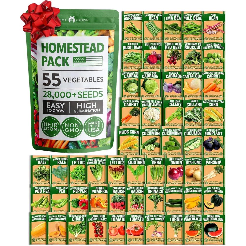 imageHOME GROWN 10 Herb Seeds for Planting 3000 NonGMO Heirloom Seeds  Extra Large Variety Pack Herb Kit  Indoor Outdoor ampamp Hydroponic  Culinary Seed Set  Grow Your Own Herbs  Gift for Beginners55Pack
