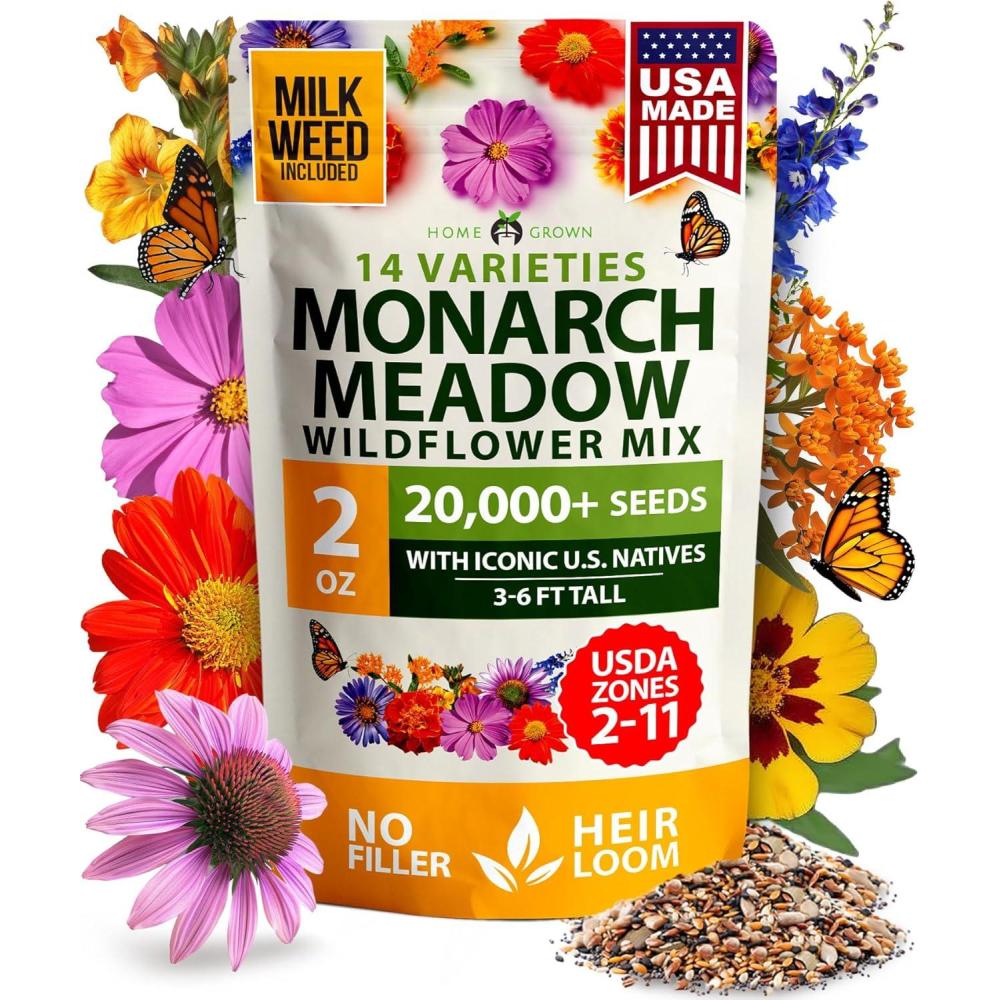 imageHOME GROWN German Chamomile Seed Pack 2280 Non GMO Heirloom Seeds for Planting for Sustainable Gardens and Soothing Medicinal Herbal Teas Matricaria chamomillaMonarch Meadow