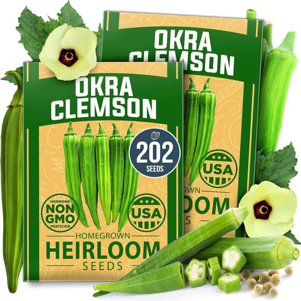 imageHOME GROWN Premium Common Mint Seeds Bulk Pack 3600 Heirloom Herb Seeds USA Sourced  Ideal for Planting Outdoors or Indoors for a Fresh Mint Tea Garden Mentha sppOkra 2Pack