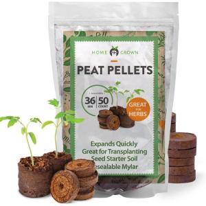 50pcs Seed Starter Peat Pellets for Gardening – 36mm Seed Starter Pods – Peat Pellets for Seedlings, Flower Seeds, and Herb Garden Cuttings – Seed Starter Soil Seed Pods by Home Grown