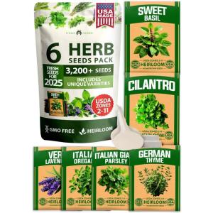 HOME GROWN 10 Herb Seeds for Planting 3,000+ Non-GMO Heirloom Seeds | Extra Large Variety Pack Herb Kit – Indoor Outdoor & Hydroponic | Culinary Seed Set | Grow Your Own Herbs | Gift for Beginners(6-Pack)