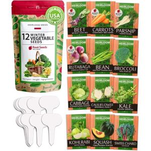 HOME GROWN 10 Herb Seeds for Planting 3,000+ Non-GMO Heirloom Seeds | Extra Large Variety Pack Herb Kit – Indoor Outdoor & Hydroponic | Culinary Seed Set | Grow Your Own Herbs | Gift for Beginners(12-Pack Winter)