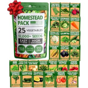 HOME GROWN 10 Herb Seeds for Planting 3,000+ Non-GMO Heirloom Seeds | Extra Large Variety Pack Herb Kit – Indoor Outdoor & Hydroponic | Culinary Seed Set | Grow Your Own Herbs | Gift for Beginners(25-Pack Veggies)