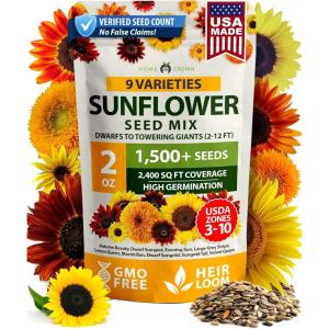 HOME GROWN German Chamomile Seed Pack 2,280 Non GMO Heirloom Seeds for Planting for Sustainable Gardens and Soothing Medicinal Herbal Teas (Matricaria chamomilla)(Sunflower)