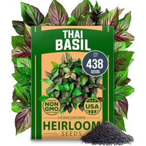 HOME GROWN Non GMO 1 Pound Cat Grass Seeds for Cat & Kittens Oat & Barley Mix 100% Heirloom, Grow Fresh Kitty Grass for Chewing, Pet Grass for Cats Indoor Garden(Thai Basil)