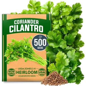 HOME GROWN Non GMO 1 Pound Cat Grass Seeds for Cat & Kittens Oat & Barley Mix 100% Heirloom, Grow Fresh Kitty Grass for Chewing, Pet Grass for Cats Indoor Garden(Coriander Cilantro)