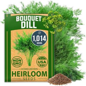 HOME GROWN Non GMO Genovese Basil Seeds Pack 1,750+ High Germination Heirloom Seeds (Ocimum basilicum) Herb Seeds for Planting Indoor & Outdoor Gardening, for Culinary Use(Dill)