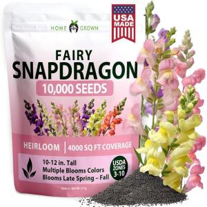 HOME GROWN Snapdragon Fairy Seeds – 10000 Snapdragon Seeds for Spring Planting 2026, Dwarf Plants, Long Blooming Flower Seed for Garden Beds, Pollinator Friendly (Antirrhinum Majus)