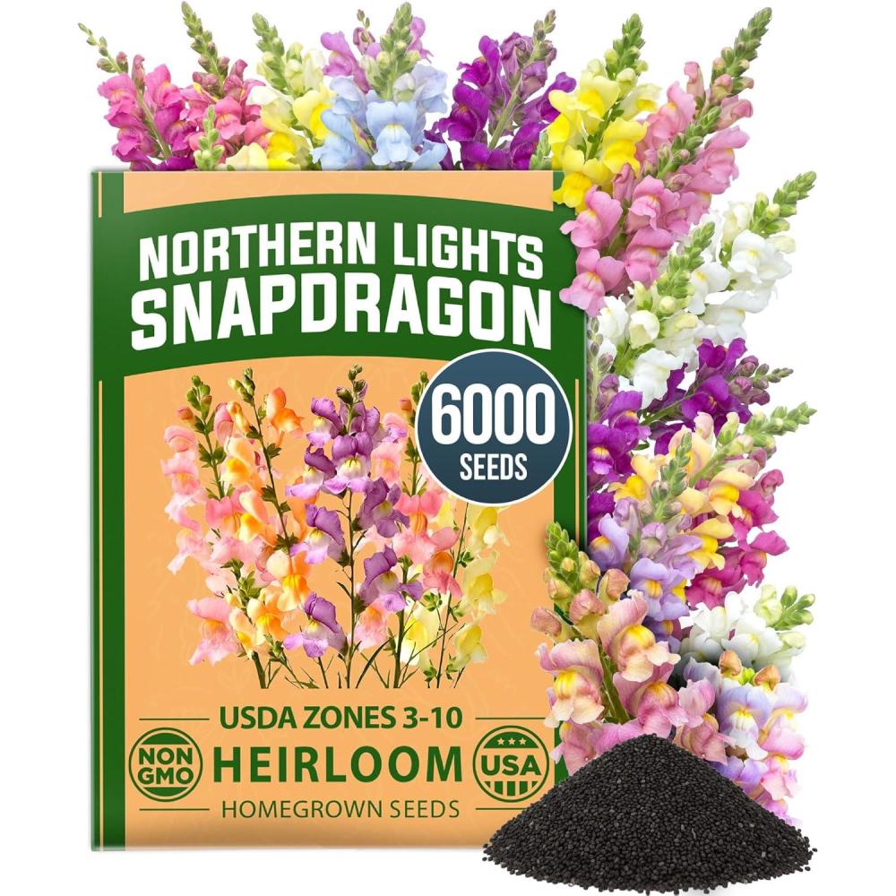 image:imageHOME GROWN Northern Lights Snapdragon Seeds 6000  Lavender Pink Peach amp Yellow Pastel Mix Flower Seeds Cool Season Cut Flowers Heirloom NonGMO Antirrhinum majus for Beds Borders amp Bouquets